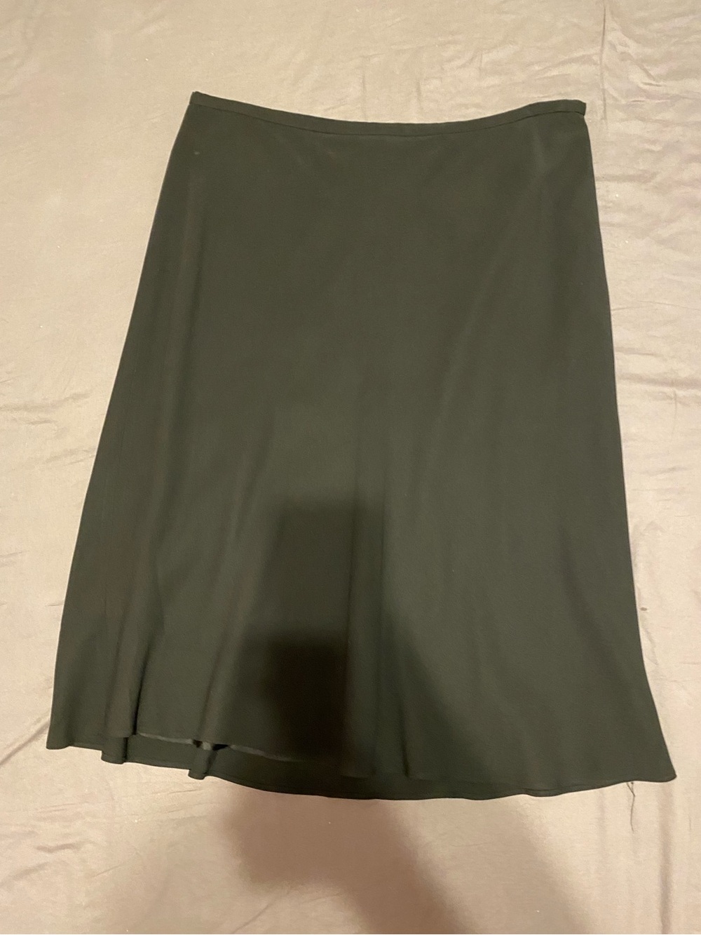 Ann Taylor black silk blend midi skirt, size 16